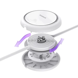 Кабель Type-C to Type-C для зарядки и передачи данных Baseus Free2Draw Mini Retractable Cable White 100W (1m) - Фото 5