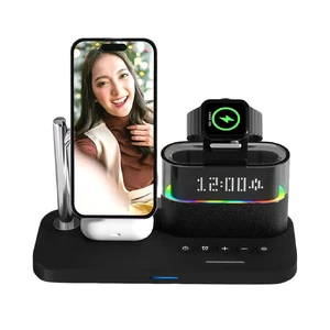Док-станция с часами iLoungeMax 5in1 Magnetic Wireless Charger Station Black для iPhone | AirPods | Apple Watch - Фото 2