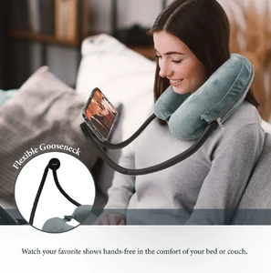 Держатель для телефона Encased Neck Pillow Phone Holder на шею, с подставкой и регулировкой на 360° - Фото 5