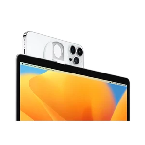 Держатель подставка MagSafe для iPhone на MacBook, превращает iPhone в веб-камеру, с кольцом (попсокетом) на палец | iLoungeMax Camera Mount White - Фото 6
