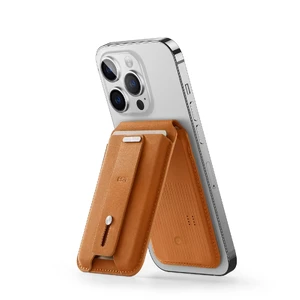 Кожаный чехол-бумажник Find My с подставкой ESR HaloLock Geo Wallet Stand MagSafe Caramel Brown для iPhone 15 | 14 | 13 | 12 - Фото 3
