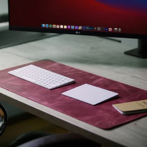 Шкіряний килимок для миші та клавіатури INCARNE ProDesk Wide Bordeaux