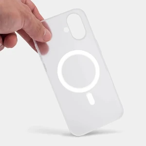 Ультра-тонкий чохол iLoungeMax Soft Touch MagSafe Frosted Clear для iPhone 16 - Фото 3