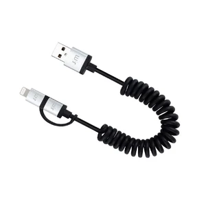 Кабель Just Mobile AluCable Duo twist USB to Lightning | Micro USB - Фото 2