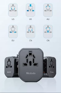 Універсальний перехідник (адаптер) McDodo Fast Charging Universal Travel Adapter PD 20W + EU | US | AU | UK Black - Фото 10