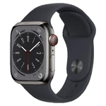 Смарт-годинник Apple Watch Series 8 GPS+Cellular, 41mm Graphite Stainless Steel Case with Midnight Sport Band (MNJJ3)