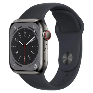 Смарт-часы Apple Watch Series 8 GPS+Cellural, 45mm Griphite Stainless Steel Case with Midnight Sport Band (MNJJ3) MNJJ3 - Фото 1