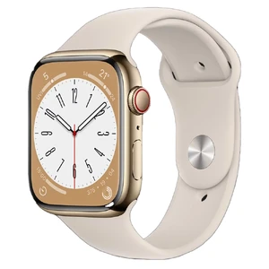 Смарт-годинник Apple Watch Series 8 GPS+Cellular, 41mm Gold Stainless Steel Case with Starlight Sport Band (MNJC3) MNJC3 - Фото 1