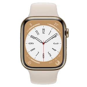 Смарт-годинник Apple Watch Series 8 GPS+Cellular, 45mm Gold Stainless Steel Case with Starlight Sport Band (MNJC3) - Фото 2