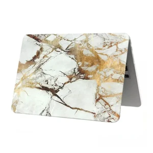 Мармуровий чохол iLoungeMax Marble White | Yellow для MacBook 12"  - Фото 1