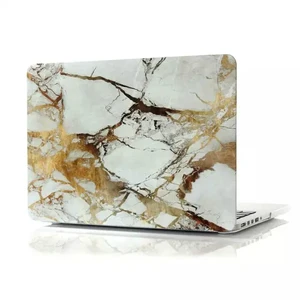 Мраморный чехол iLoungeMax Marble White | Yellow для MacBook Pro 13" Retina  - Фото 1