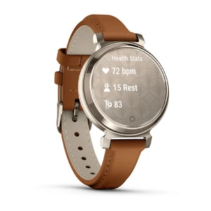 Смарт-часы Garmin Lily 2 Classic Cream Gold с кожаным ремешком Tan Leather Band - Фото 2