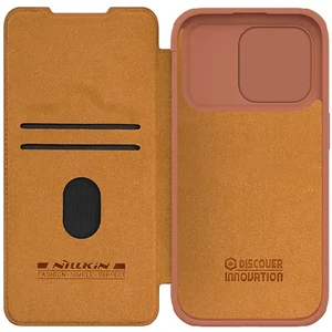 Шкіряний чохол-книжка зі шторкою для камери Nillkin Qin Pro Leather Brown для iPhone 15 - Фото 2