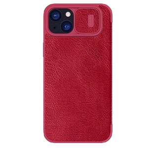 Шкіряний чохол-книжка зі шторкою для камери Nillkin Qin Pro Leather Red для iPhone 15