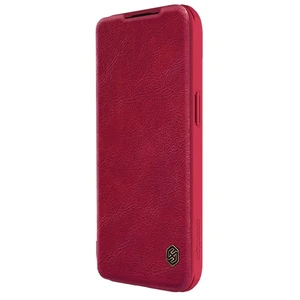 Шкіряний чохол-книжка зі шторкою для камери Nillkin Qin Pro Leather Red для iPhone 15 - Фото 2
