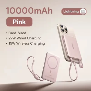 Портативное зарядное устройство Baseus PicoGo AM11 Magnetic Power Bank Lightning 10000mAh Pink  - Фото 1
