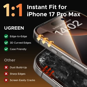 Захисне скло антишпигун UGREEN Privacy Screen Protector для iPhone 17, 2 шт - Фото 3