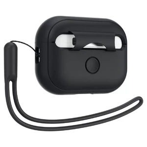 Силиконовый чехол с карабином Spigen Silicone Fit Case Black Strap для AirPods Pro 2 - Фото 4