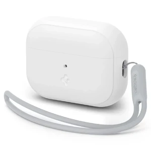 Силиконовый чехол с карабином Spigen Silicone Fit Case White Strap для AirPods Pro 2 ACS05811 - Фото 1