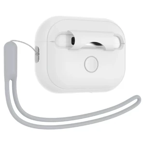 Силиконовый чехол с карабином Spigen Silicone Fit Case White Strap для AirPods Pro 2 - Фото 4