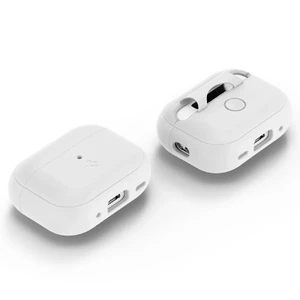 Силиконовый чехол с карабином Spigen Silicone Fit Case White Strap для AirPods Pro 2 - Фото 5