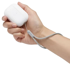 Силиконовый чехол с карабином Spigen Silicone Fit Case White Strap для AirPods Pro 2 - Фото 8
