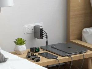 Быстрое сетевое зарядное устройство Satechi 145W GaN с 4 USB-C PD портами - Фото 2