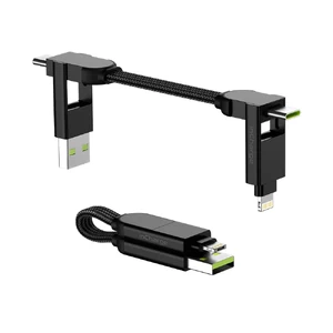 Кабель-брелок Rolling Square inCharge X Lava Black 6 в 1 USB-C/Lightning для быстрой зарядки 100W