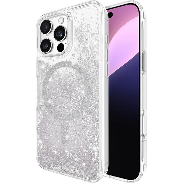 Срібний блискучий чохол Case-Mate Waterfall MagSafe для iPhone 16 Pro Max у Рівному