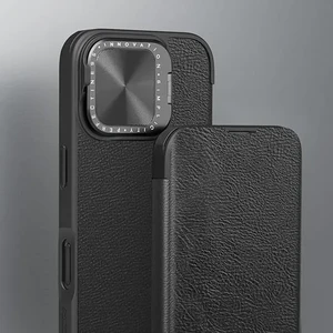 Черный чехол с защитой камеры Nillkin Qin для iPhone 16 Pro Max - Фото 6