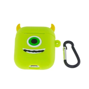 Мультяшний силіконовий чохол для AirPods з карабіном iLoungeMax Big Eyes Monsters Зелений - Фото 5