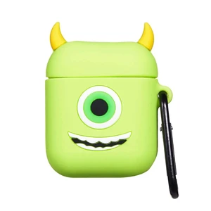 Мультяшний силіконовий чохол для AirPods з карабіном iLoungeMax Big Eyes Monsters Зелений - Фото 2