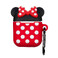 Мультяшный силиконовый чехол для AirPods с карабином iLoungeMax Minnie Mouse Красный