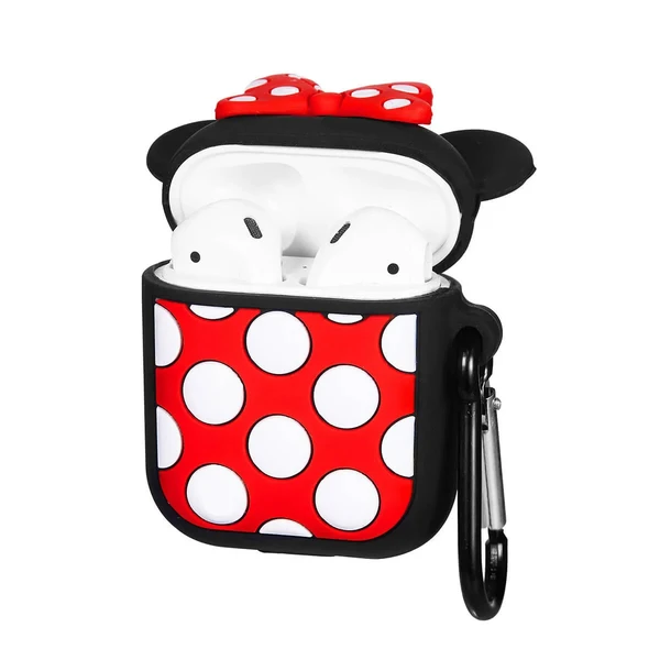 Мультяшний силіконовий чохол для AirPods з карабіном iLoungeMax Minnie Mouse Чорний у Вінниці