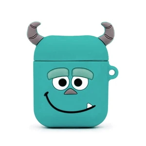 Мультяшный силиконовый чехол для AirPods с карабином iLoungeMax Sulley Голубой