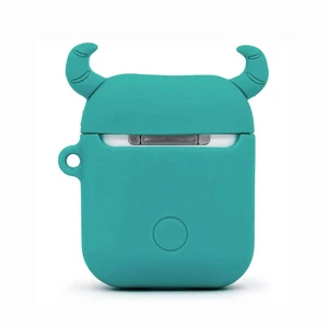 Мультяшний силіконовий чохол для AirPods з карабіном iLoungeMax Sulley Блакитний - Фото 2