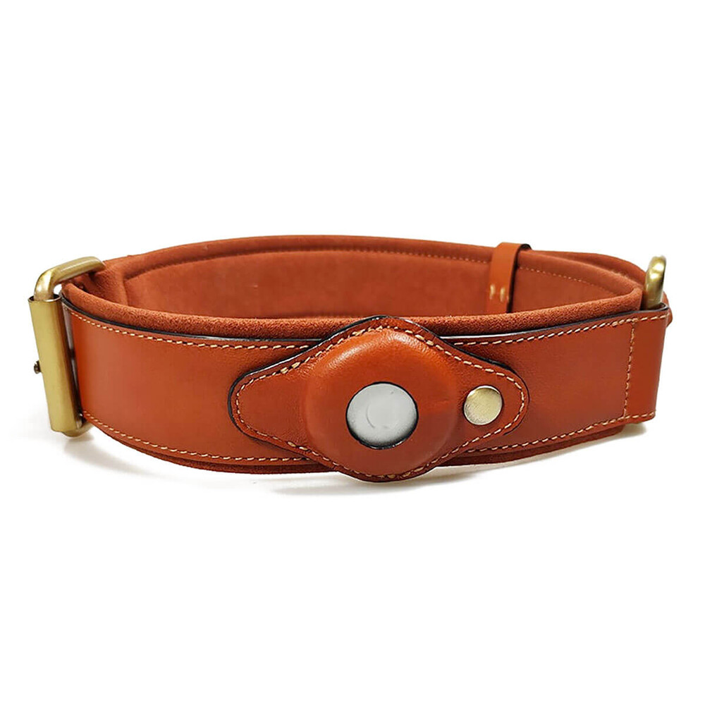 Ошейник для собак с держателем для AirTag iLoungeMax Leather AirTag Dog Collar размер 41 – 58 × 4 см