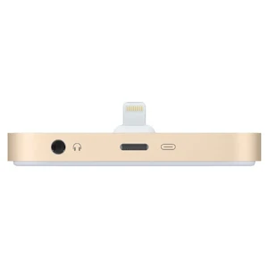 Алюминиевая док-станция iLoungeMax для iPhone с разъёмом Lightning и аудиовыходом 3.5mm Золотистая - Фото 4