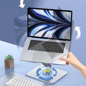 Алюминиевая портативная (складная) регулируемая подставка для iPad/MacBook/ноутбука/планшета с вращениям на 360° | iLoungeMax Stand Silver - Фото 4