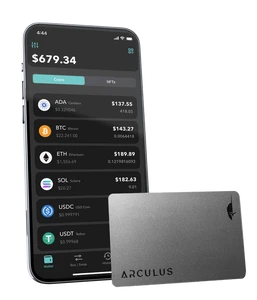 Аппаратный бесконтактный холодный криптокошелек Arculus Crypto Cold Storage Wallet для криптовалюты и NFT с NFC, поддержкой 50+ валют, 3 факторной аутентификацией - Фото 3