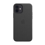 Черный кожаный чехол Apple Leather Case with MagSafe Black (MHKA3) для iPhone 12 mini