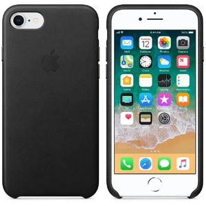 Черный кожаный чехол Apple Leather Case Black (MQH92) для iPhone SE 3 | SE 2 | 8 | 7 - Фото 3