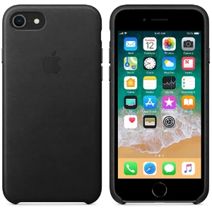 Черный кожаный чехол Apple Leather Case Black (MQH92) для iPhone SE 3 | SE 2 | 8 | 7 - Фото 4