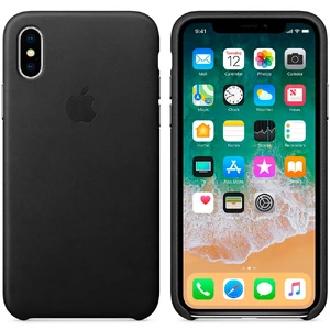 Чорний шкіряний чохол Apple Leather Case Black (MQTD2) для iPhone X | XS - Фото 2