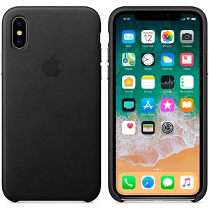 Чорний шкіряний чохол Apple Leather Case Black (MQTD2) для iPhone X | XS - Фото 3
