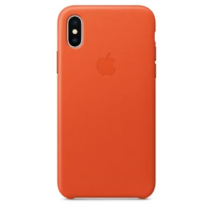 Кожаный чехол Apple Leather Case Bright Orange (MRGK2) для iPhone X MRGK2 - Фото 1