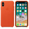 Кожаный чехол Apple Leather Case Bright Orange (MRGK2) для iPhone X - Фото 3