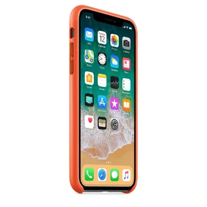 Кожаный чехол Apple Leather Case Bright Orange (MRGK2) для iPhone X - Фото 4