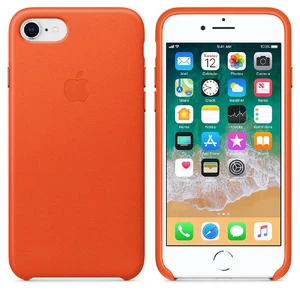 Кожаный чехол Apple Leather Case Bright Orange (MRG82) для iPhone SE 3 | SE 2 | 8 | 7 - Фото 3