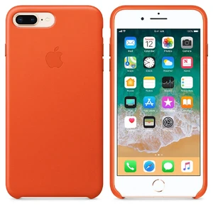 Кожаный чехол Apple Leather Case Bright Orange (MRGD2) для iPhone 8 Plus | 7 Plus - Фото 2